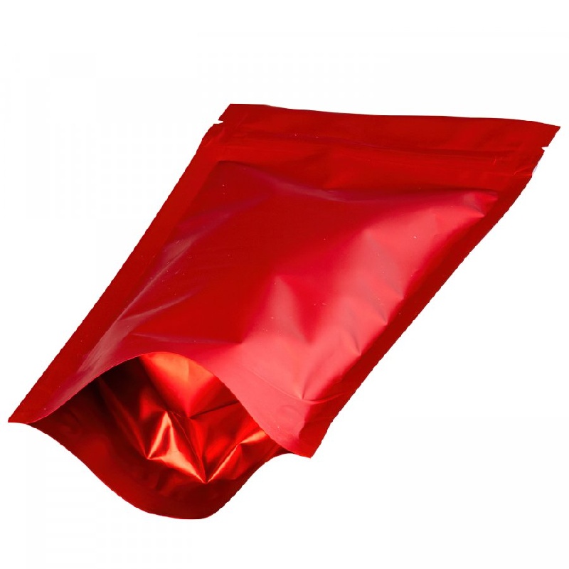 товар Дой-пак металлизированный пакет 135*200 мм, красный матовый, зип-лок замок ZIP1431