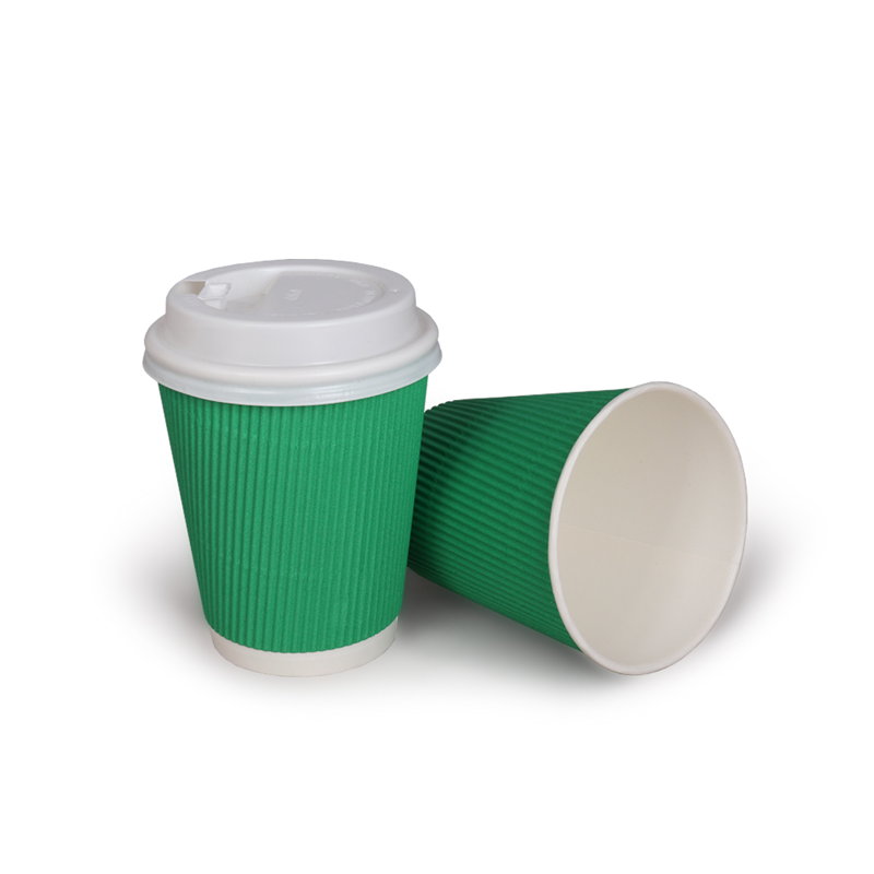 товар Бумажный гофрированный стакан, зеленый, 250 мл (макс. 270 мл) STG125Z