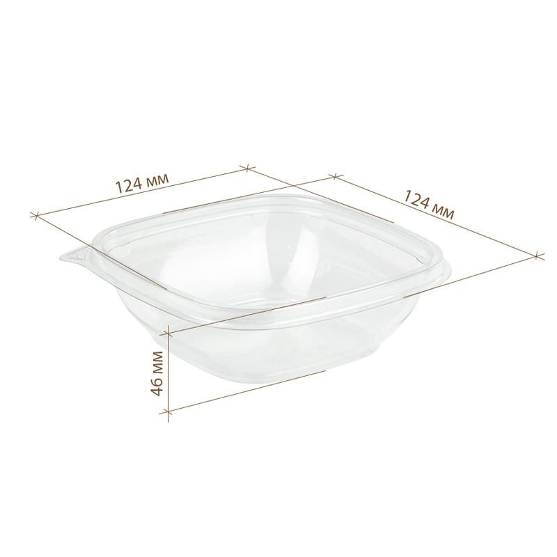 товар Контейнер квадратный ПЭТ, прозрачный, 126х126х39 мм, 250 мл, Сп-1212, [крышка отдельно] PK12122