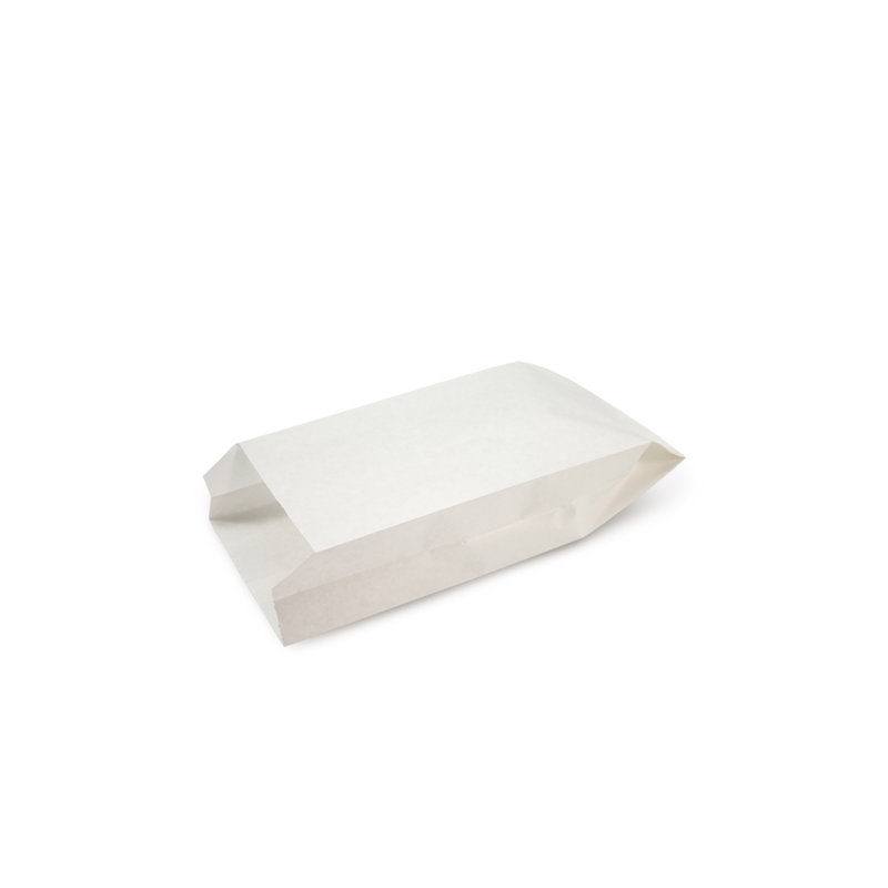 Бумажный крафт пакет с плоским дном, плоский пакет, белый, 90*40*205 мм