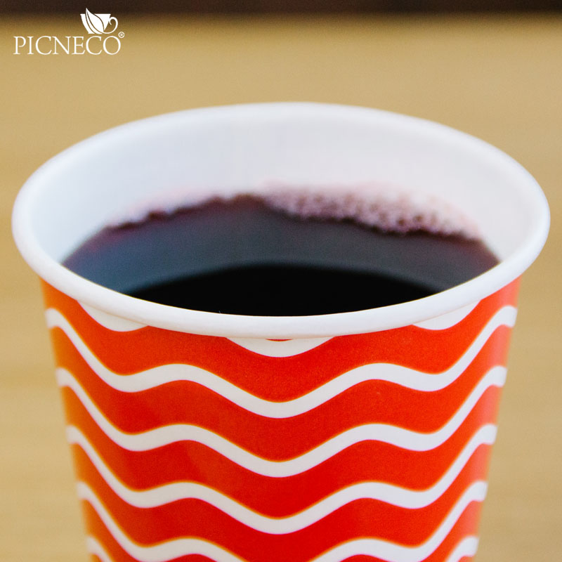 товар Одноразовый бумажный стакан 350 мл красный с принтом ST135D