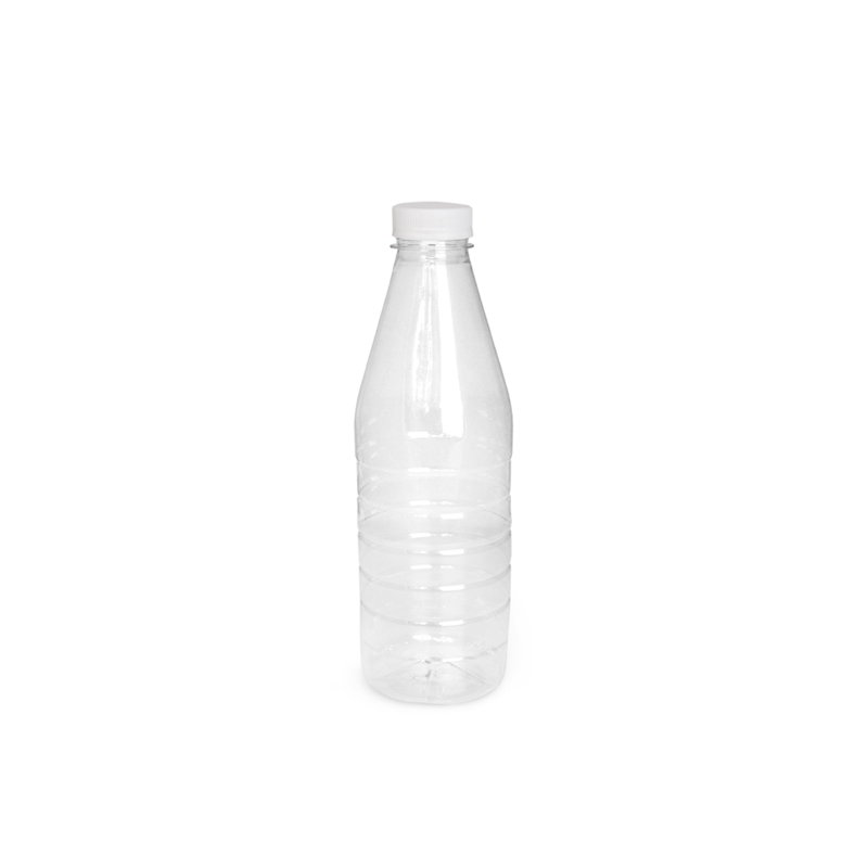 Бутылка ПЭТ прозрачная 1 литр, горлышко 38 мм, с ребрами жесткости