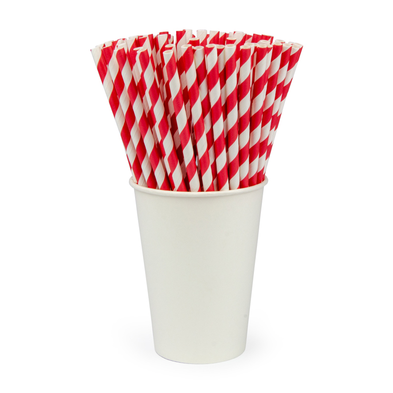 товар Трубочки для коктейлей в бумажной индивидуальной упаковке "Леденец" 200*8 мм TB070