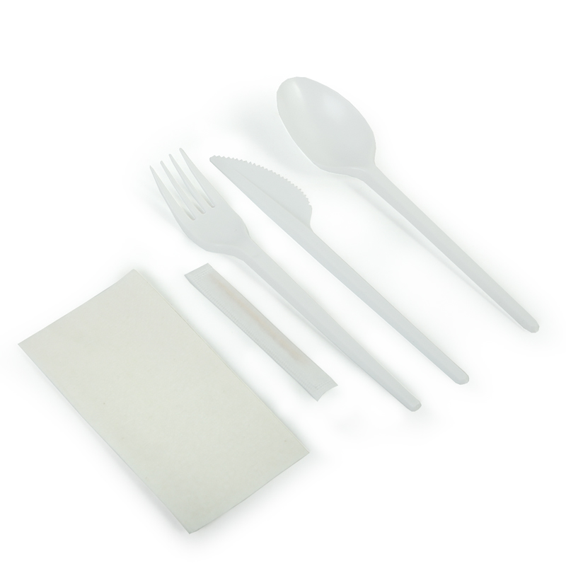 товар Набор белых приборов в инд. упаковке (нож, вилка, ложка, салфетка, зубочистка) V1-1008