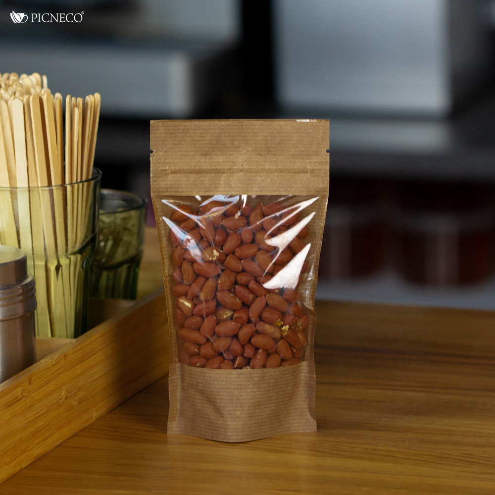 товар Крафт пакет дой пак зип лок с окном 100 мм, 105*30*185 мм ZLL105Kr