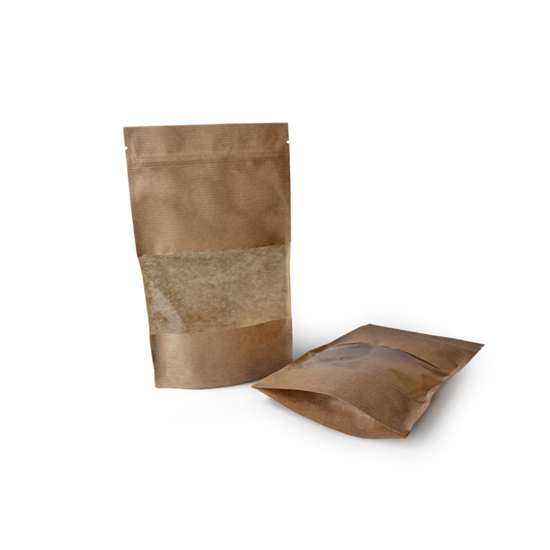 товар Крафт пакет дой пак зип лок с окном 70мм 135*35*225 мм ZLM135Kr