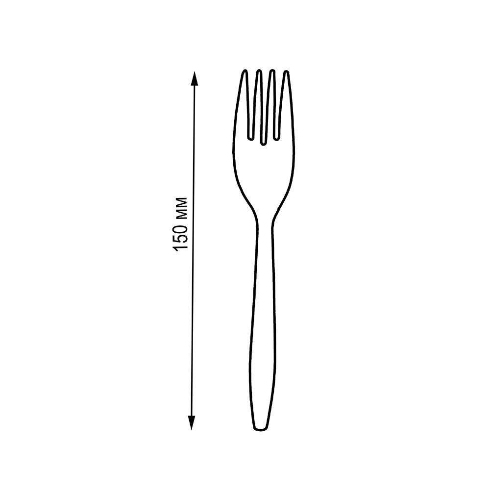 товар Вилка из кукурузного крахмала 150 мм, белая SP016B