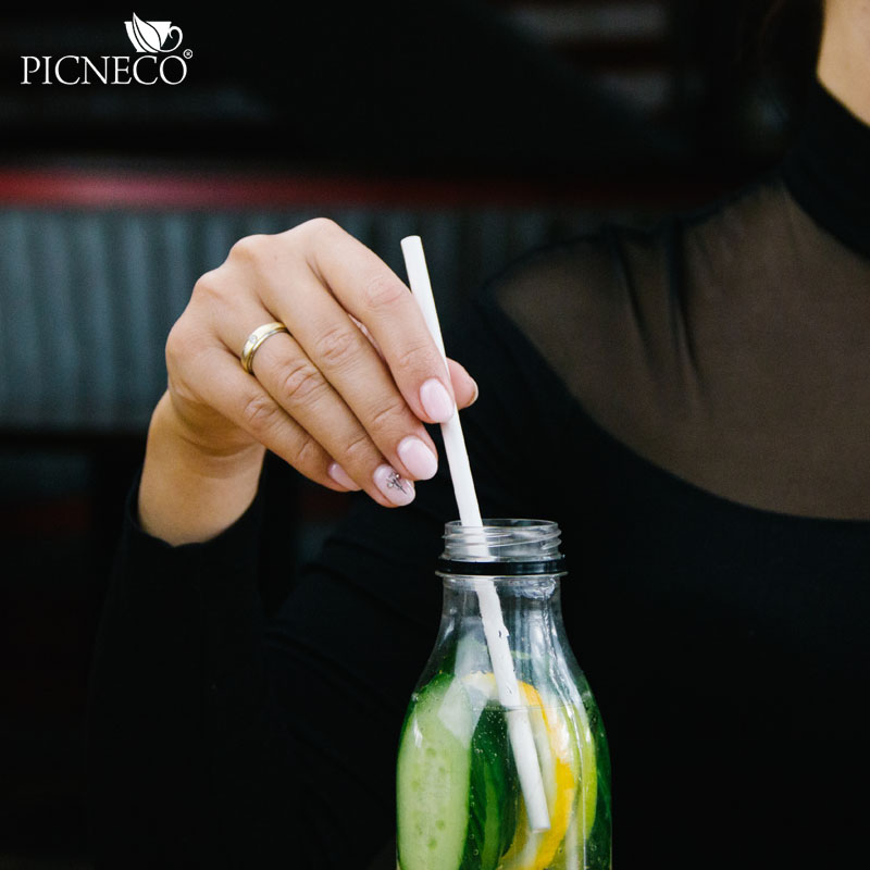 товар Трубочки для коктейлей в бумажной индивидуальной упаковке "Белоснежная" 195*6 мм TB029W