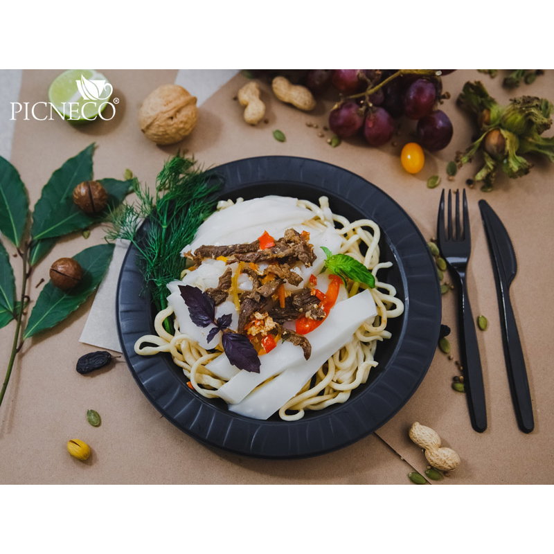 товар Тарелка круглая из кукурузного крахмала, d=230мм, черная TL029C