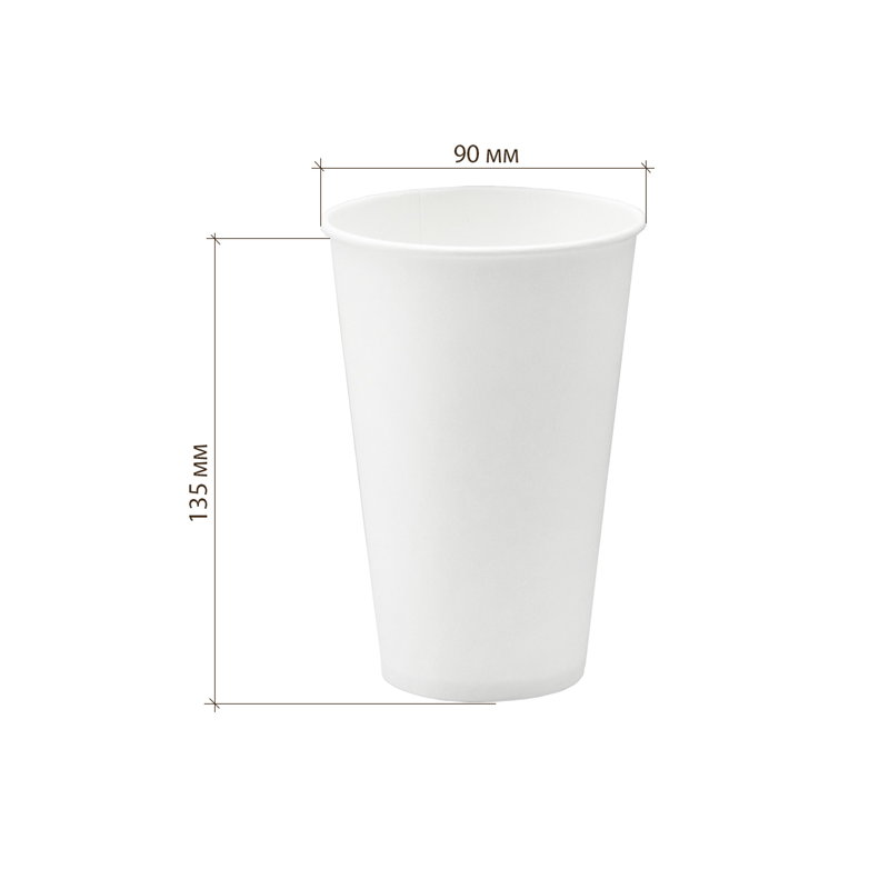 товар Бумажный стакан 450 мл (макс. 500 мл), однослойный, d=90мм, белый STB040
