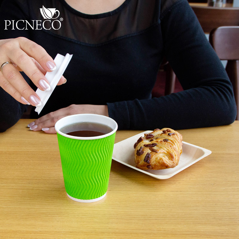 товар Гофрированный бумажный стакан 350 мл, зеленый, волна STG035Zw