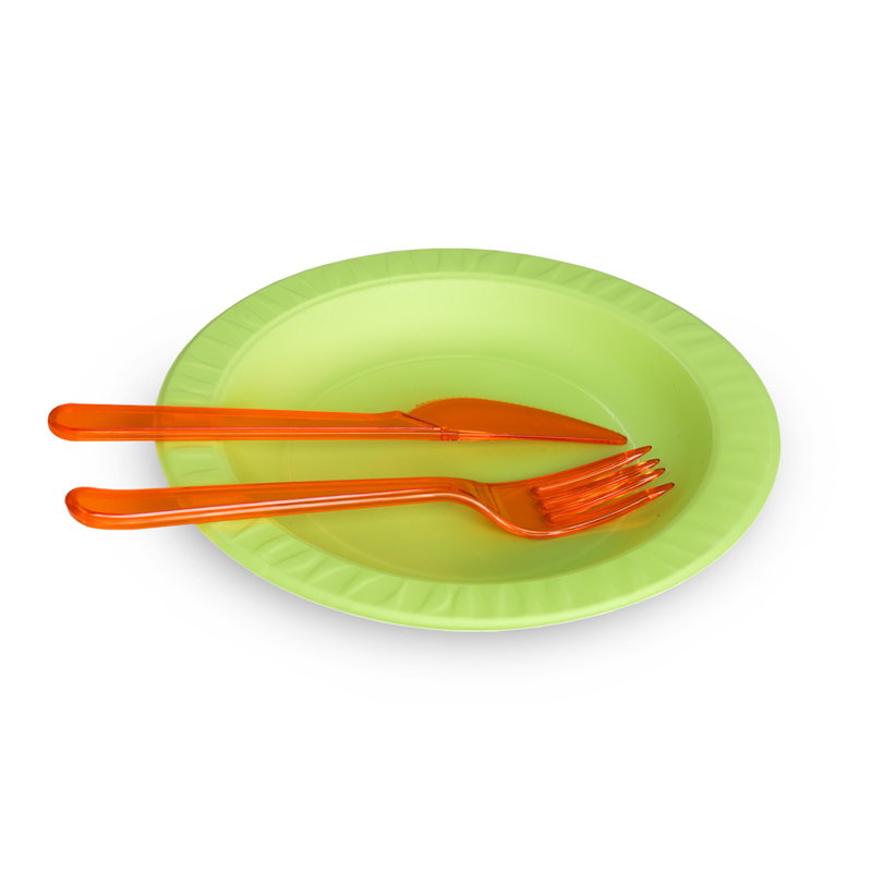 товар Пластиковая одноразовая оранжевая вилка ПРЕМИУМ, 180 мм SPP202O