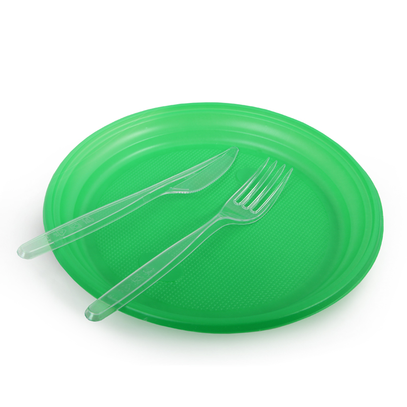 Тарелка пластиковая 205 мм, зеленая