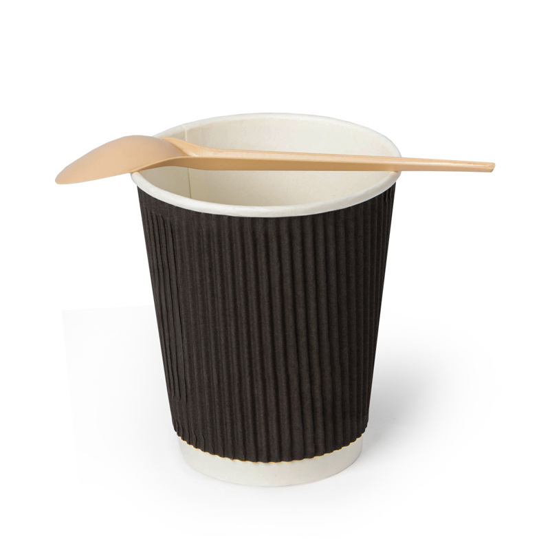 товар Бумажный гофрированный стакан, черный, 250 мл (макс. 280 мл) STG025C