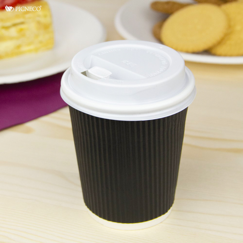 товар Бумажный гофрированный стакан, черный, 250 мл (макс. 280 мл) STG025C