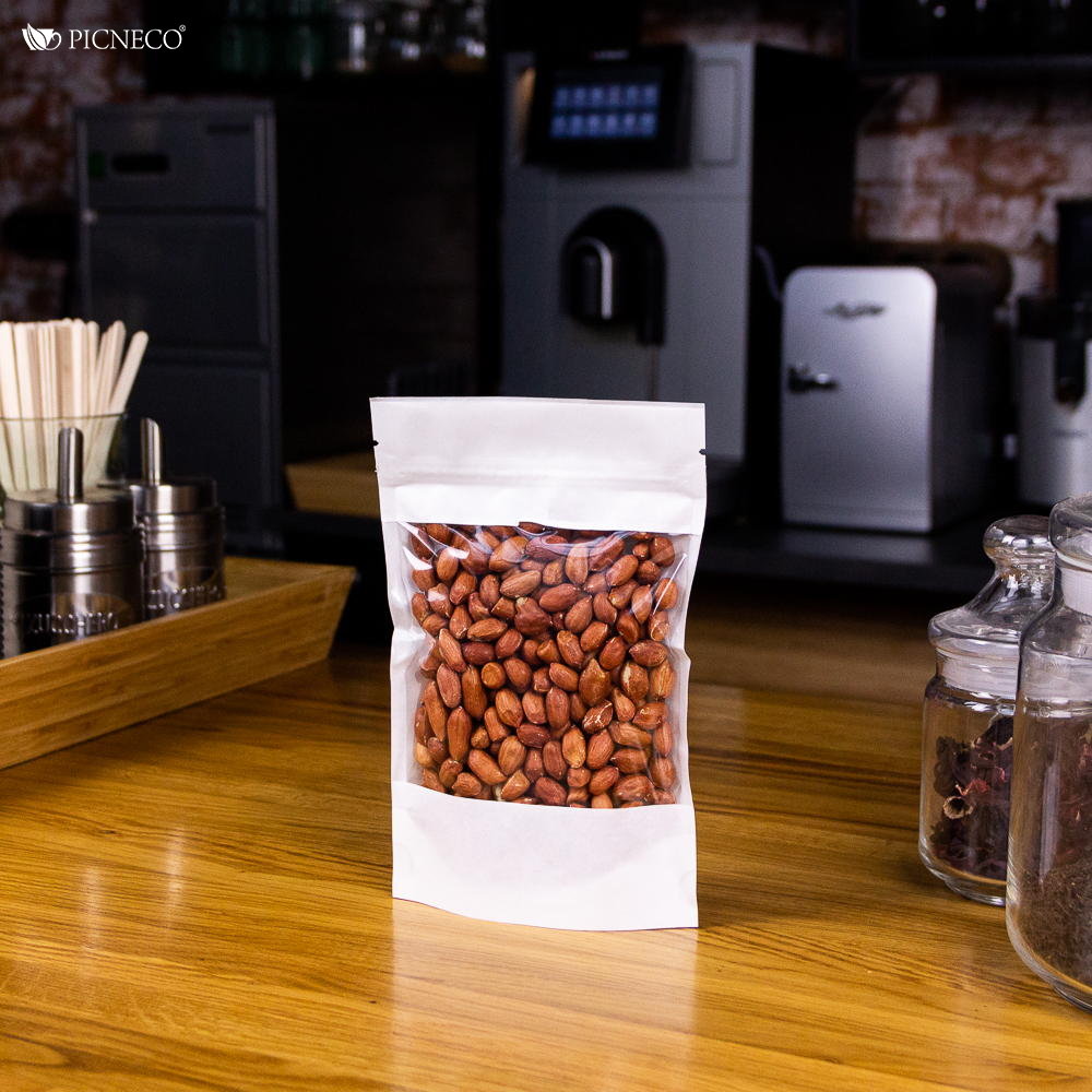 товар Белый пакет дой пак зип лок с окном 100 мм 120*30*185 мм ZLL120B