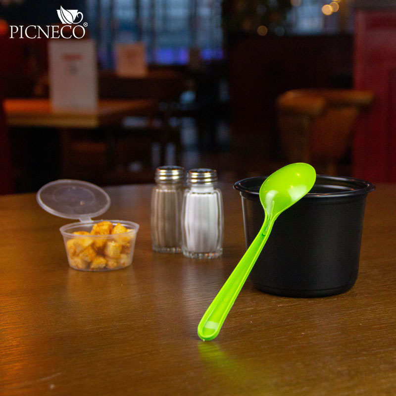 товар Пластиковая одноразовая салатовая ложка ПРЕМИУМ, 180 мм SPP201G