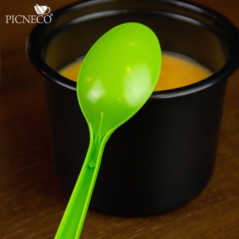 товар Пластиковая одноразовая салатовая ложка ПРЕМИУМ, 180 мм SPP201G