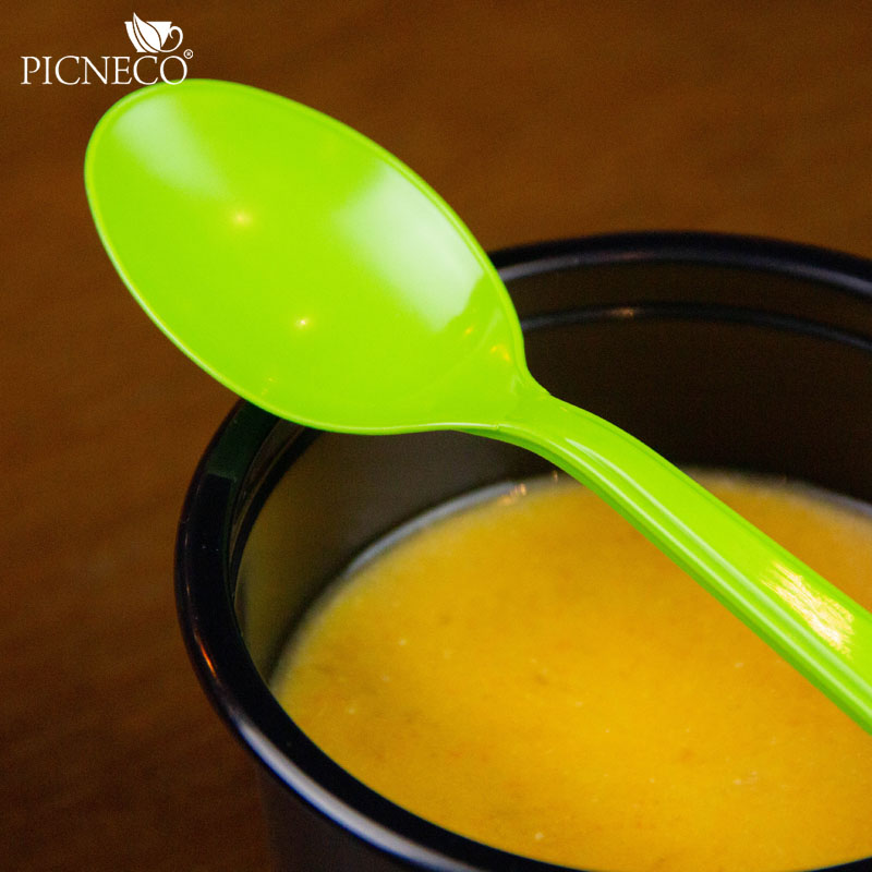 товар Пластиковая одноразовая салатовая ложка ПРЕМИУМ, 180 мм SPP201G