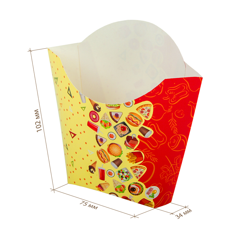товар Упаковка для картофеля фри, 34*75*102 мм, 100 гр Рог изобилия BK369