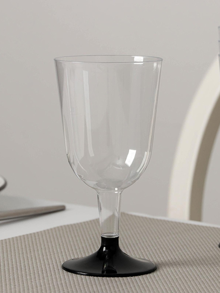 товар Пластиковый бокал для вина прозрачный, на черной съемной ножке, 200 мл STPF180C