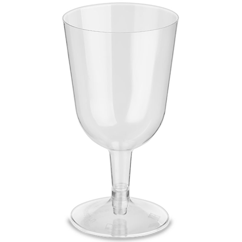 Пластиковый бокал для вина прозрачный, на съёмной ножке, 200 мл