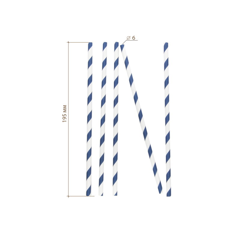 товар Бумажные трубочки ''Черника со сливками'', 195*6 мм, 250 шт. TB058