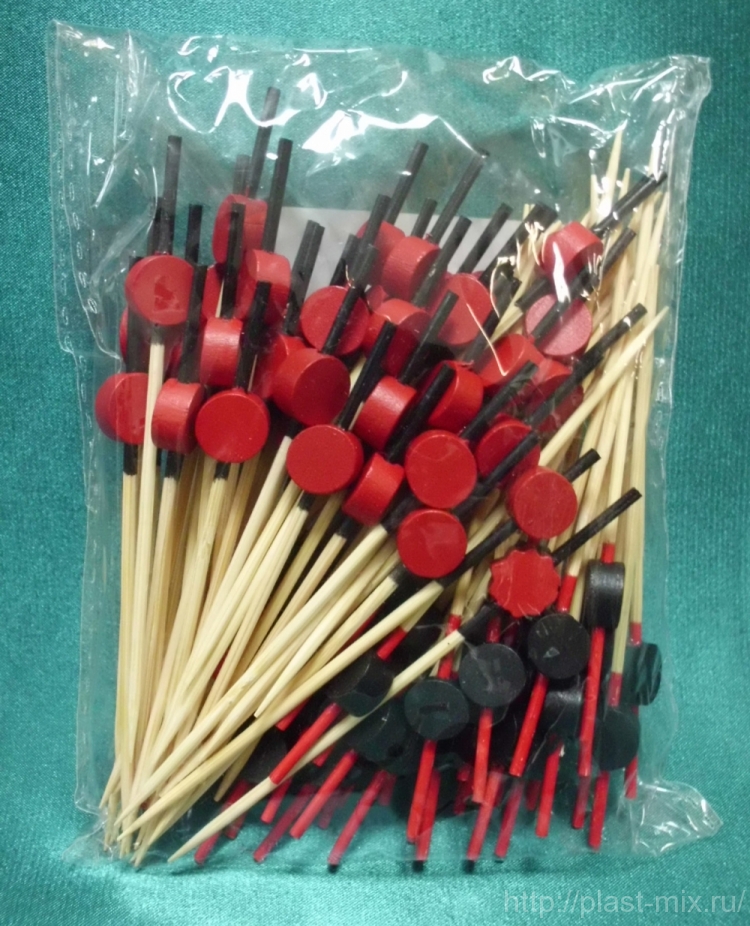 товар Деревянная пика "Шайба красная" 12 см, [100 шт в пачке] BA005