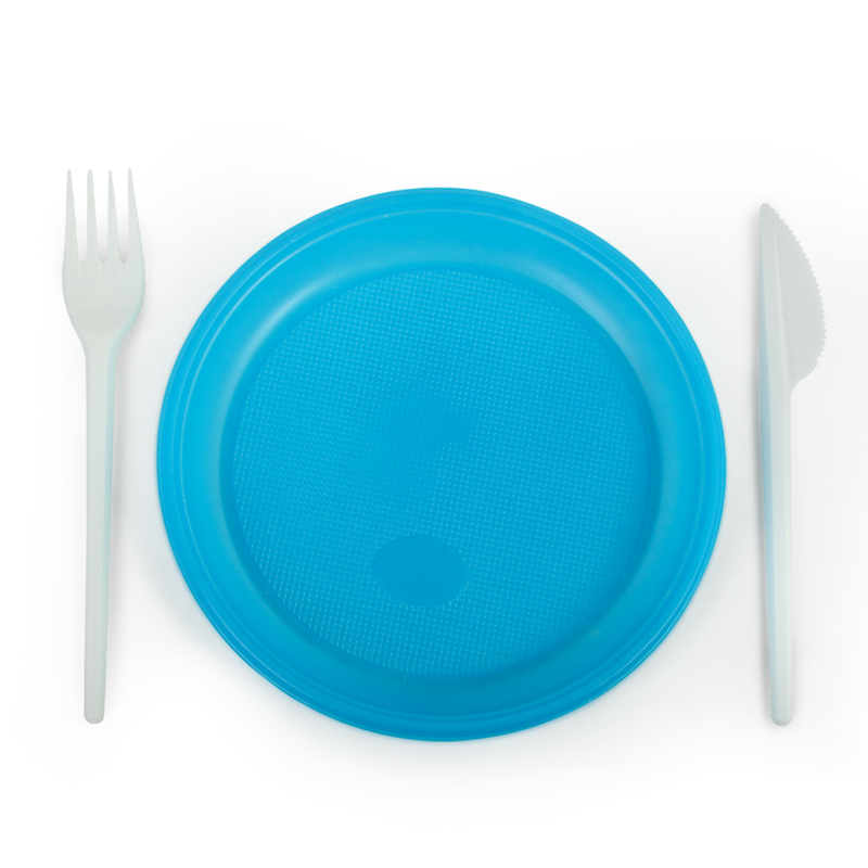 Тарелка пластиковая 165 мм, синяя