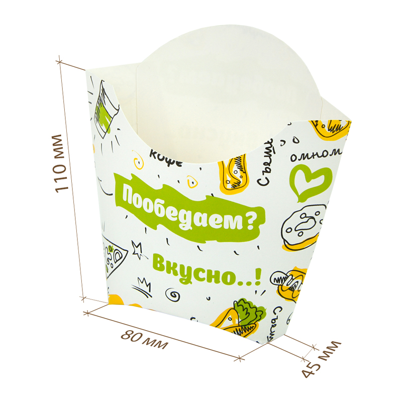 товар Упаковка для картофеля фри, 45*80*110 мм, 100 гр FOODкорт BK366