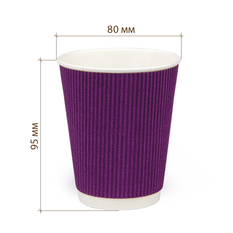 товар Стакан гофрированный 250 мл (макс. 270 мл) фиолетовый STG125P