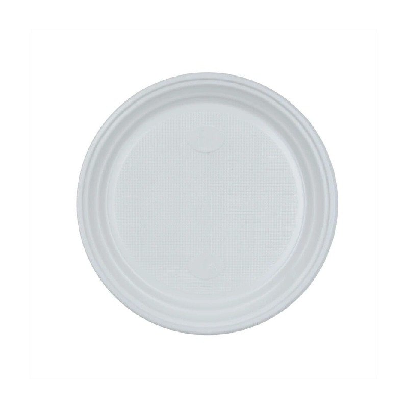 Тарелка пластиковая 165 мм белая с рифленым дном