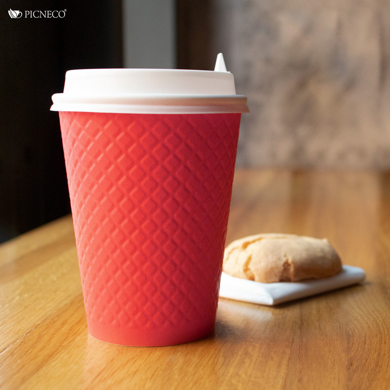 товар Двухслойный бумажный стакан с конгревом, красный, 350 мл STKG030R