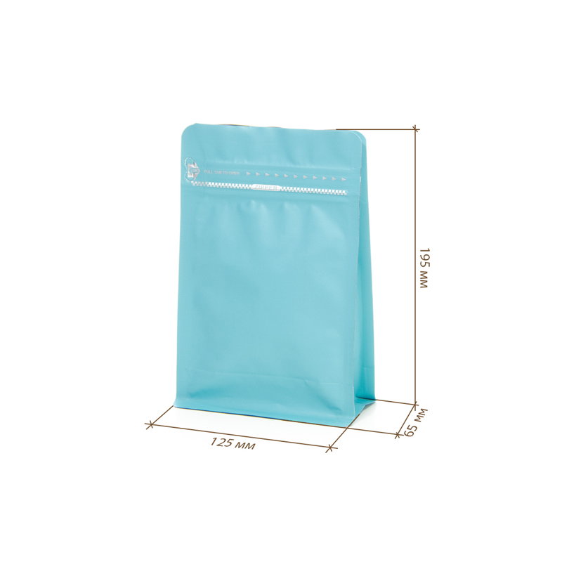 товар Пакет дой-пак, зип-лок с застежкой, металлизированный, 125*65*195 мм, голубой V2-0001
