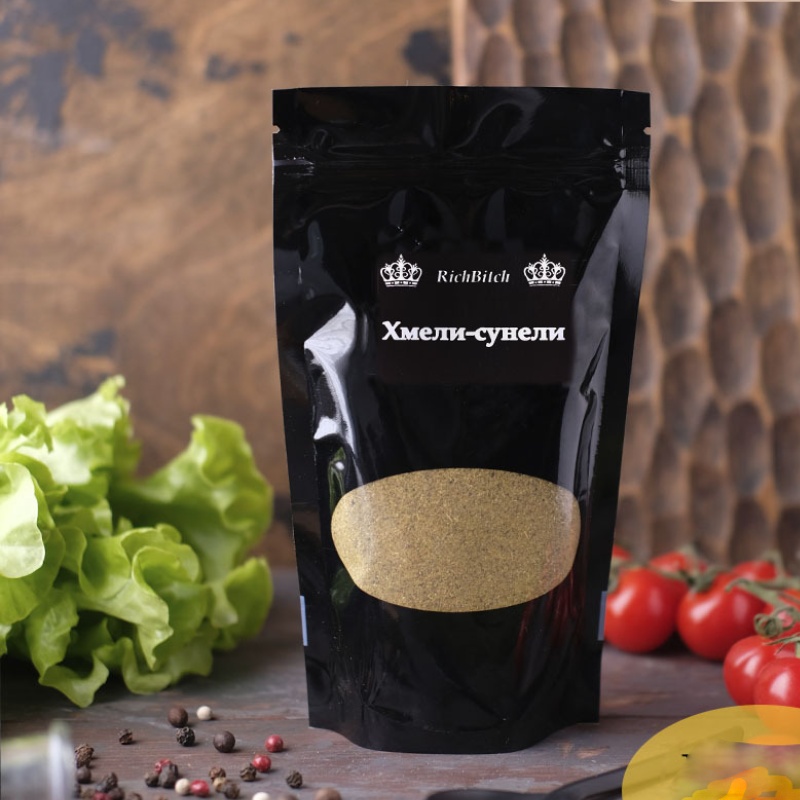 товар Дой-пак пакет с овальным окном, 105*190 мм, черный, зип-лок замок ZIP1317