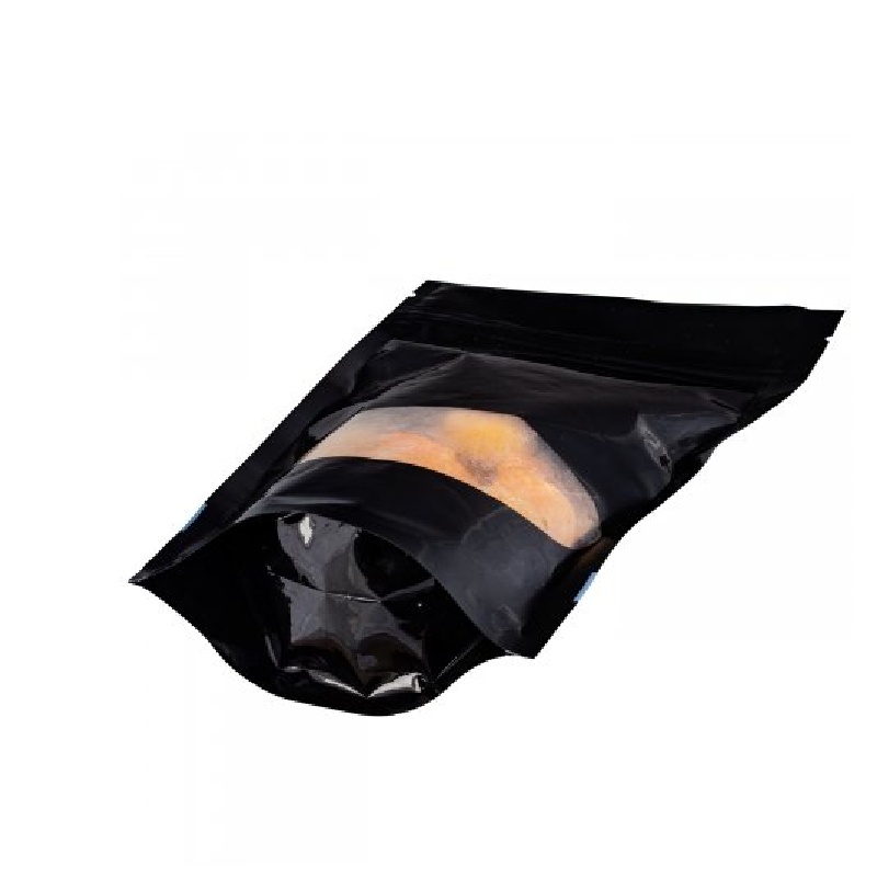 товар Дой-пак пакет с овальным окном, 135*225 мм, черный, зип-лок замок ZIP1319