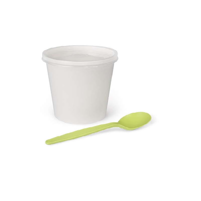 товар Одноразовая супница с пластиковой крышкой белая, 320 мл (макс. 360 мл) BK044p