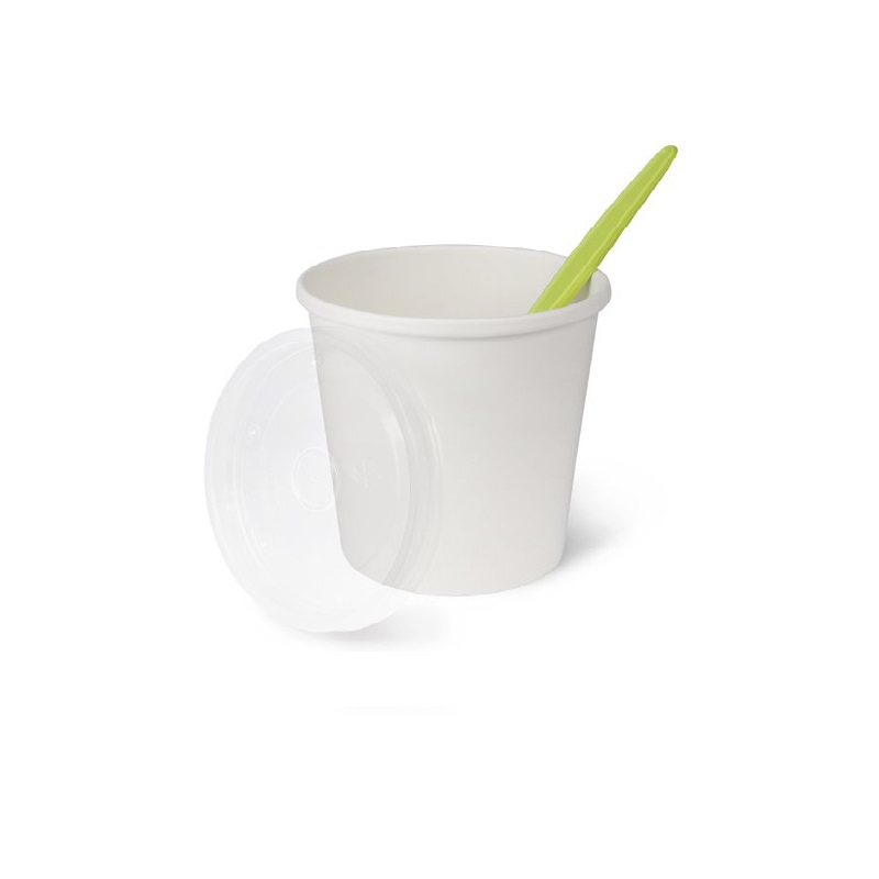 товар Одноразовая супница с пластиковой крышкой белая, 320 мл (макс. 360 мл) BK044p