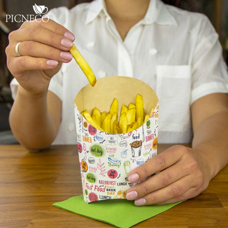 товар Упаковка для картофеля фри, малая, с рисунком BK012D