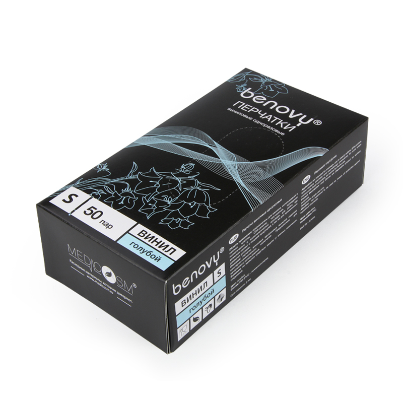 товар Одноразовые виниловые неопудренные перчатки, синие, размер S PEV002S