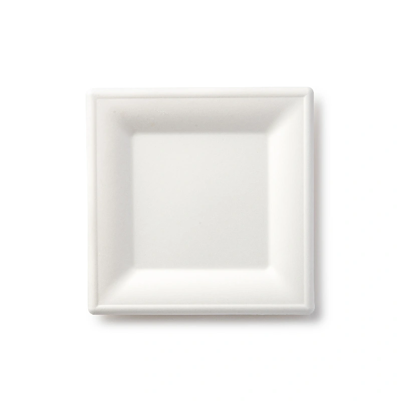 Тарелка квадратная из целлюлозы, 155*155 мм, белая