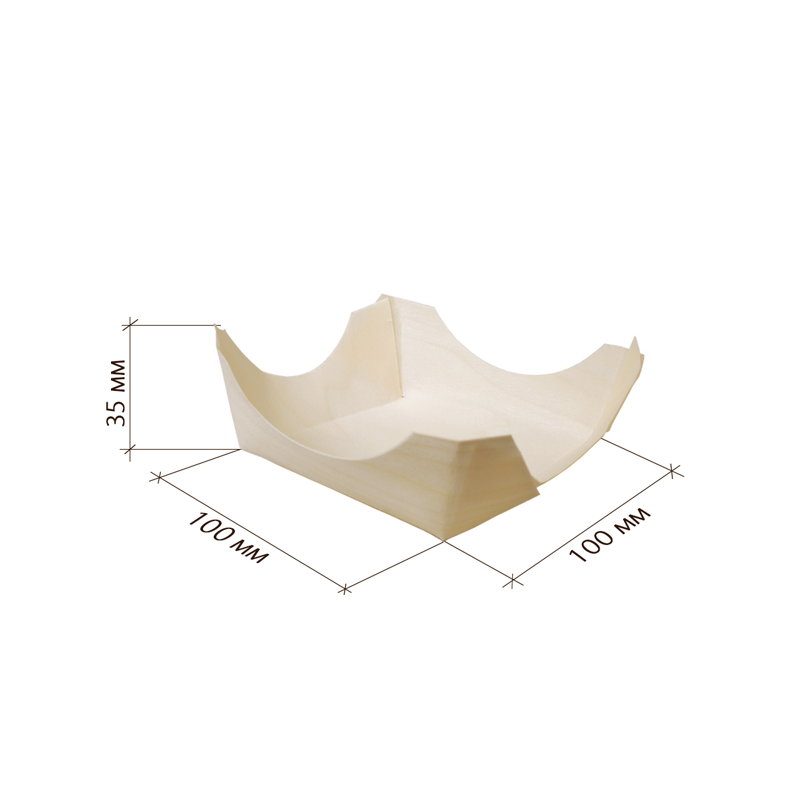 товар Деревянный лоток из шпона 100*100*35 мм DP201