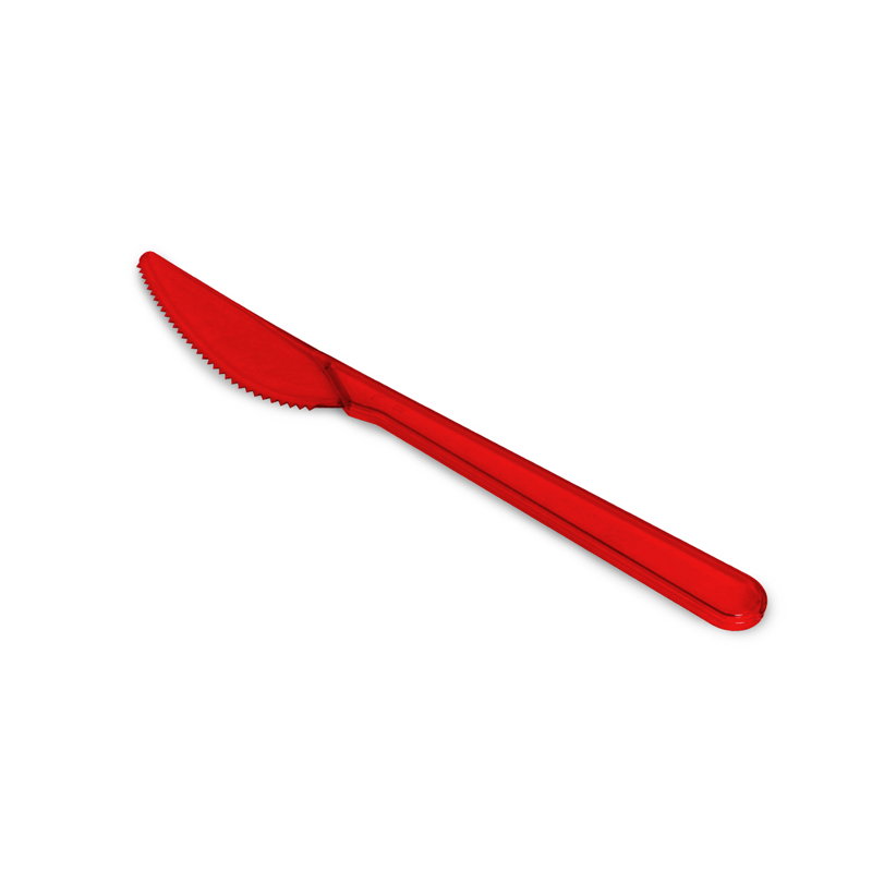 Пластиковый одноразовый красный нож ПРЕМИУМ, 180 мм