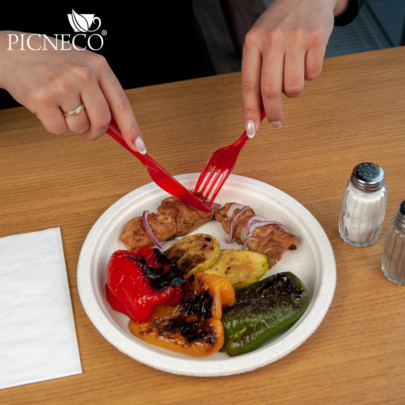 товар Пластиковый одноразовый красный нож ПРЕМИУМ, 180 мм SPP203R