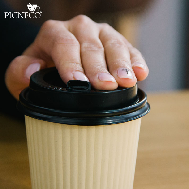 товар Крышка для бумажного стакана, черная матовая, 80 мм KRC180