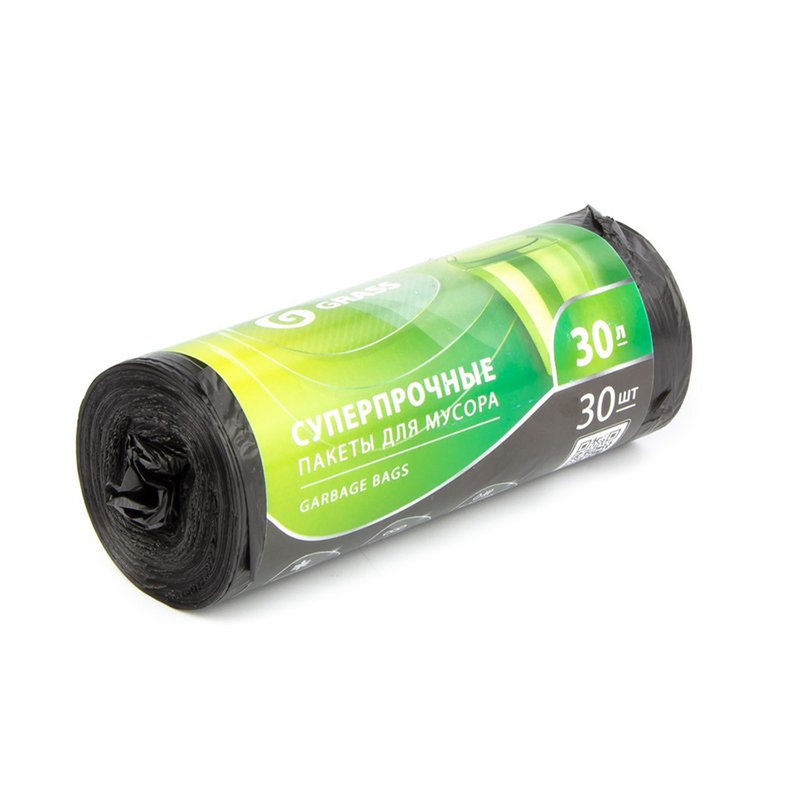 Мешки для мусора на 30 л, черные, 30 шт., 55*46 см, 10 мкр