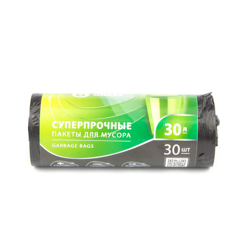 товар Мешки для мусора на 30 л, черные, 30 штук, 55*46 см, 10 мкр L9-1005