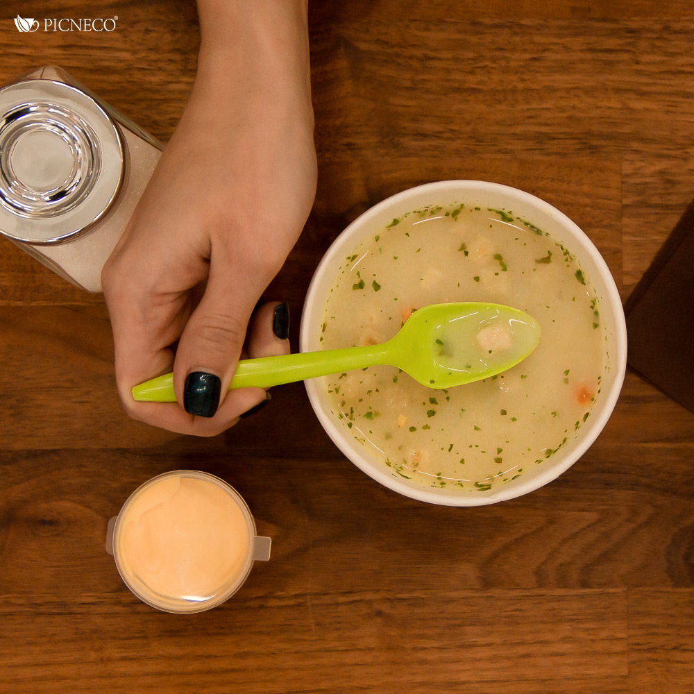 товар Ложка из кукурузного крахмала, зеленая, 145 мм SP015Z