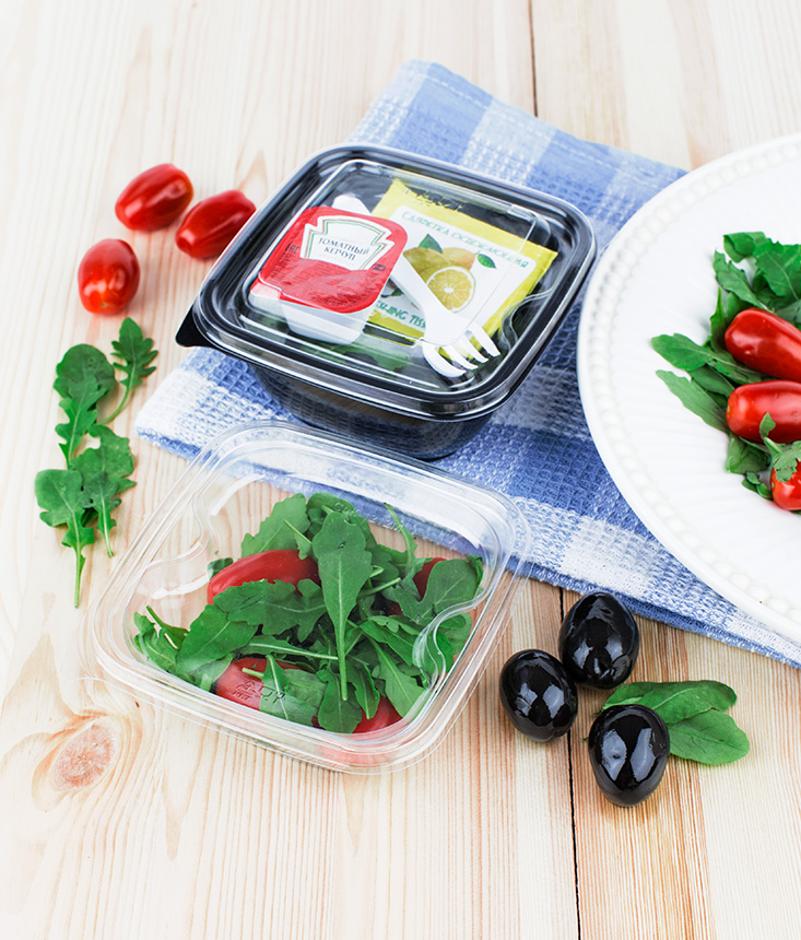 товар Контейнер квадратный ПЭТ, прозрачный, 126х126х60 мм, 500 мл, Сп-1212, [крышка отдельно] PK12125