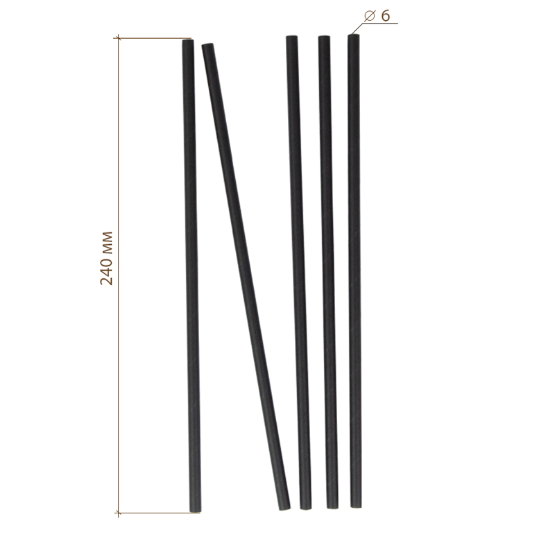 товар Трубочки для коктейлей "Оникс" 240*6 мм TB030B